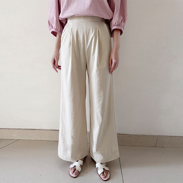 オフホワイト | ハイウエストフレアパンツ | Doux Belle 