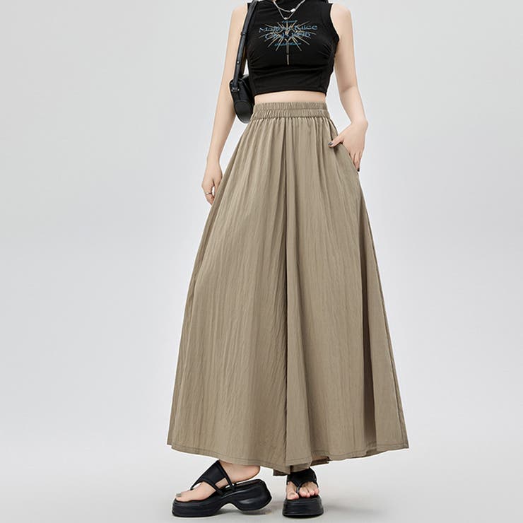 選べる4TYPEハイウエストワイドパンツ&ロングスカート | Doux Belle  | 詳細画像1 