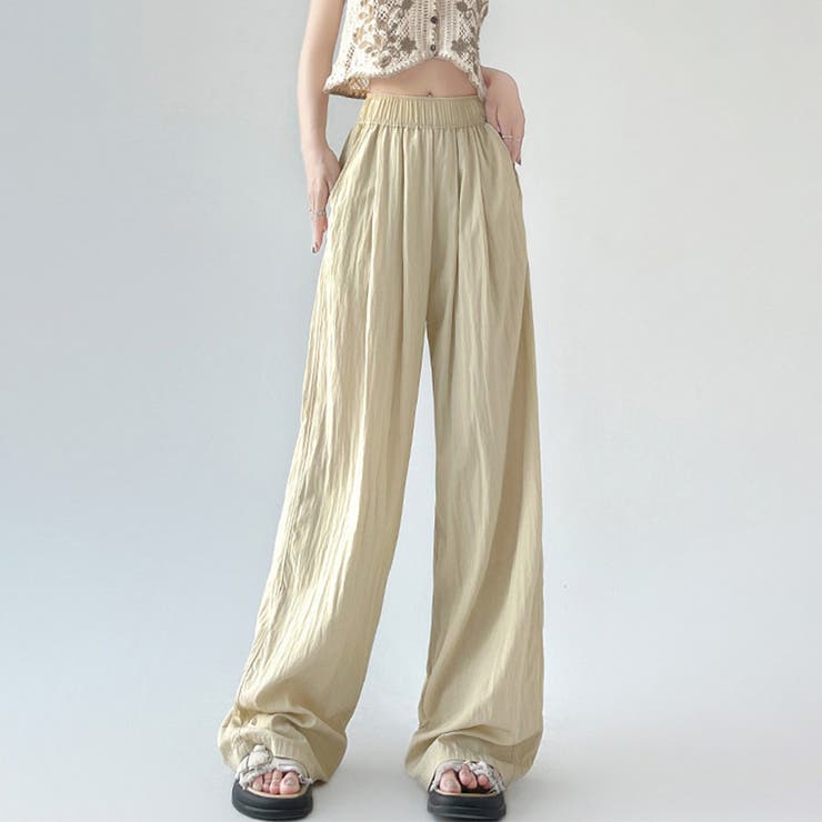 ベージュ | ハイウエストロングパンツ | Doux Belle 