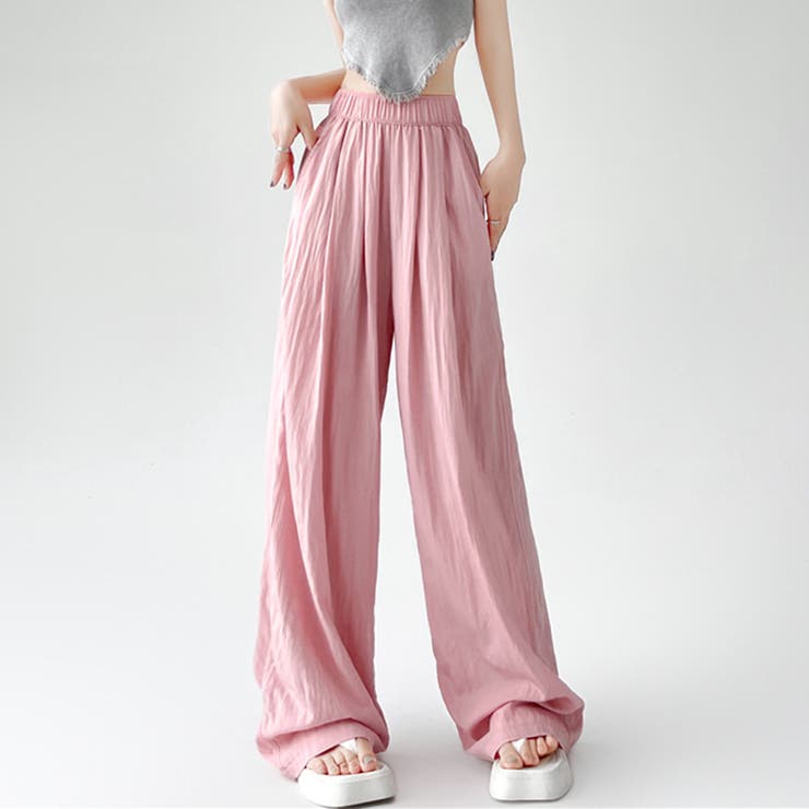 ピンク | ハイウエストロングパンツ | Doux Belle 