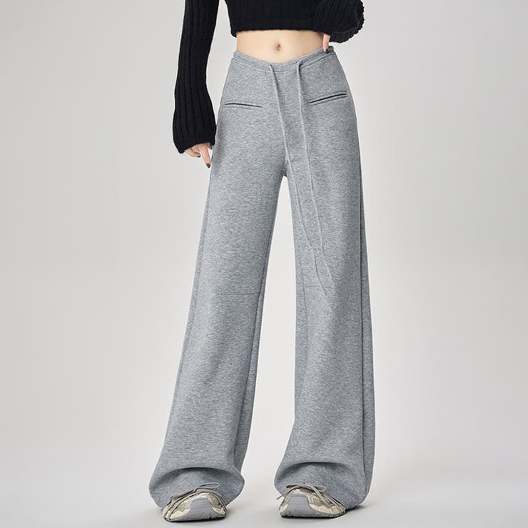 ハイウエストワイドスエットパンツ | Doux Belle  | 詳細画像1 