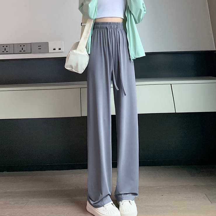 グレー | ストレートルーズパンツ | Doux Belle 