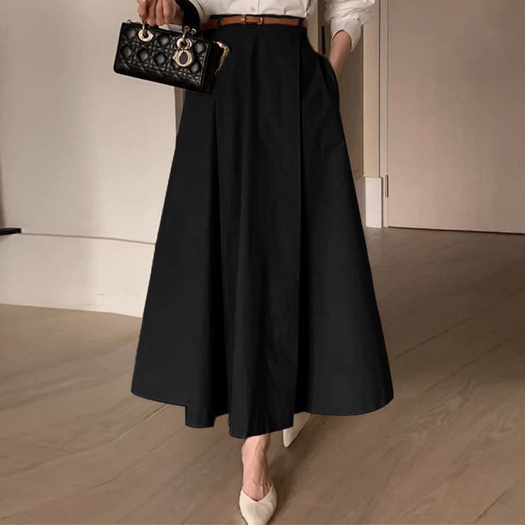 プリーツ入りハイウエストスカート[品番：DBLW0002118]｜Doux Belle