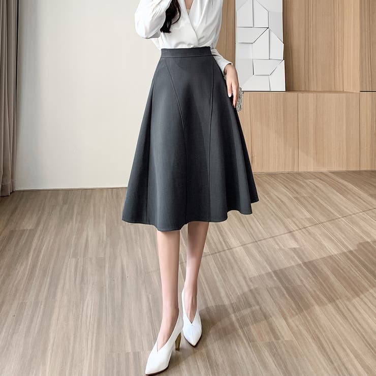 Aラインシルエットフレアミディアム丈スカート | Doux Belle  | 詳細画像11 