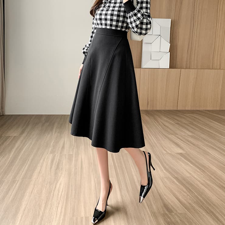 Aラインシルエットフレアミディアム丈スカート | Doux Belle  | 詳細画像2 