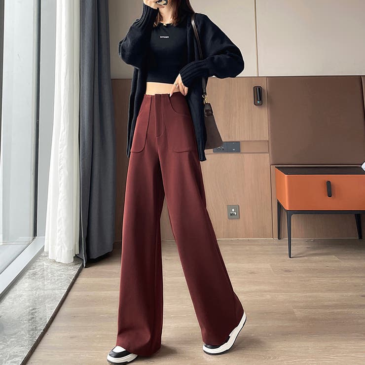 サイドスリット入りワイドパンツ | Doux Belle  | 詳細画像12 