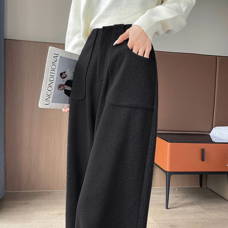 サイドスリット入りワイドパンツ | Doux Belle  | 詳細画像13 