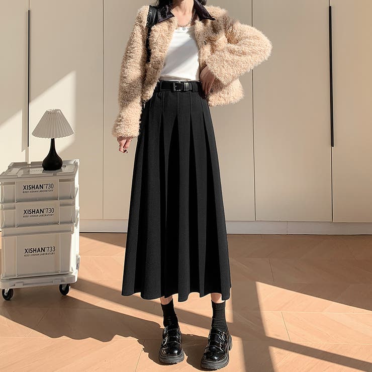 ハイウエストプリーツミディスカート | Doux Belle  | 詳細画像11 