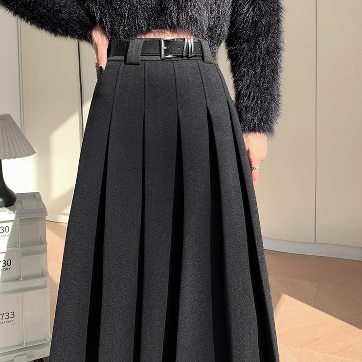 ハイウエストプリーツミディスカート | Doux Belle  | 詳細画像2 