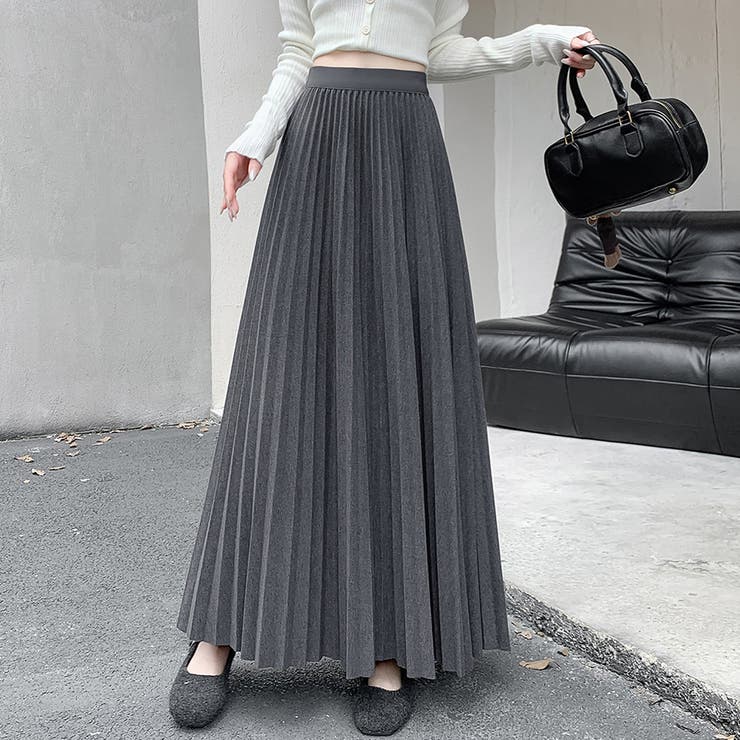 ハイウエストプリーツロングスカート | Doux Belle  | 詳細画像1 