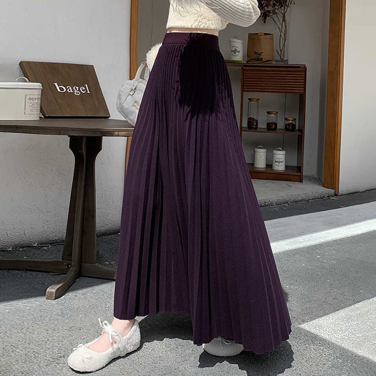 ハイウエストプリーツロングスカート | Doux Belle  | 詳細画像12 