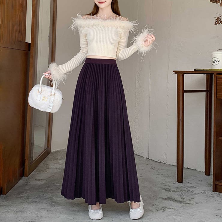 ハイウエストプリーツロングスカート | Doux Belle  | 詳細画像15 