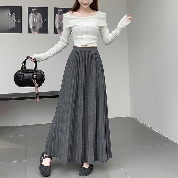 ハイウエストプリーツロングスカート | Doux Belle  | 詳細画像5 