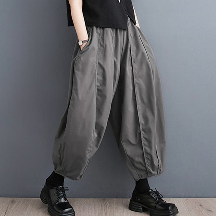 グレー | 深タック入りバルーンパンツ レディース パンツ | Doux Belle 