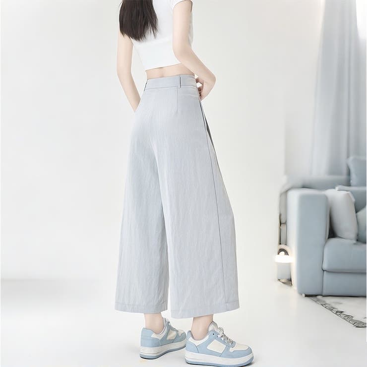 ワイドシルエットタック入りロングパンツ レディース パンツ | Doux Belle  | 詳細画像3 