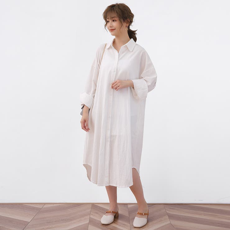 麻混素材シャツワンピ アウター レディース | Doux Belle  | 詳細画像12 