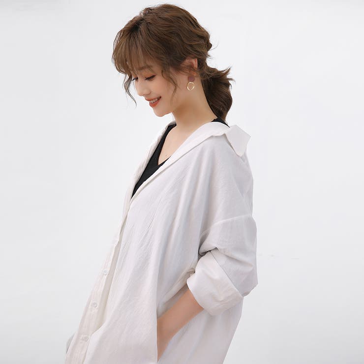 麻混素材シャツワンピ アウター レディース | Doux Belle  | 詳細画像14 