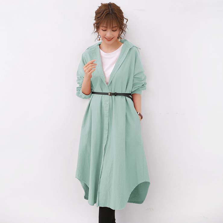 麻混素材シャツワンピ アウター レディース | Doux Belle  | 詳細画像17 