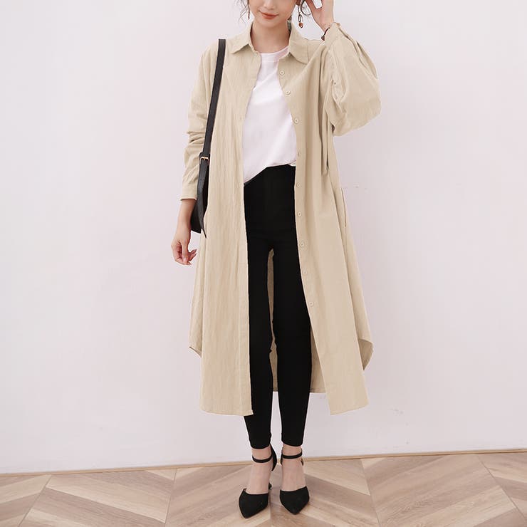 麻混素材シャツワンピ アウター レディース | Doux Belle  | 詳細画像18 