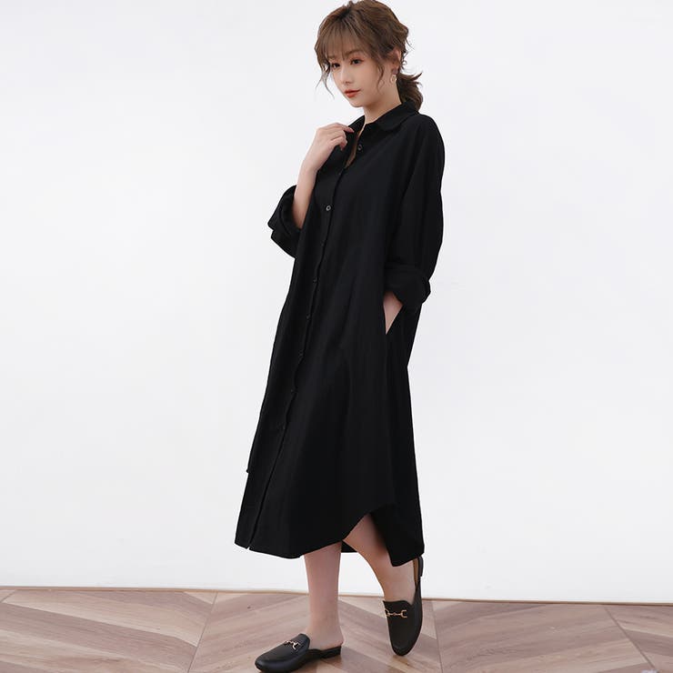 麻混素材シャツワンピ アウター レディース | Doux Belle  | 詳細画像36 