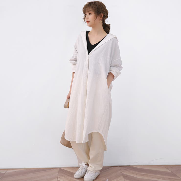 麻混素材シャツワンピ アウター レディース | Doux Belle  | 詳細画像9 