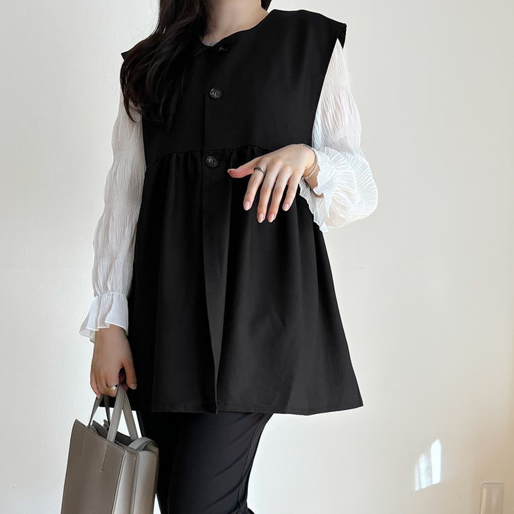 ブラック | トップス ベスト レディースファッション | Doux Belle 