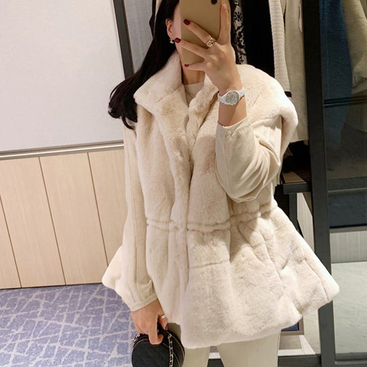 ペプラム ファージャケット ファーベスト[品番：DBLW0001745]｜Doux