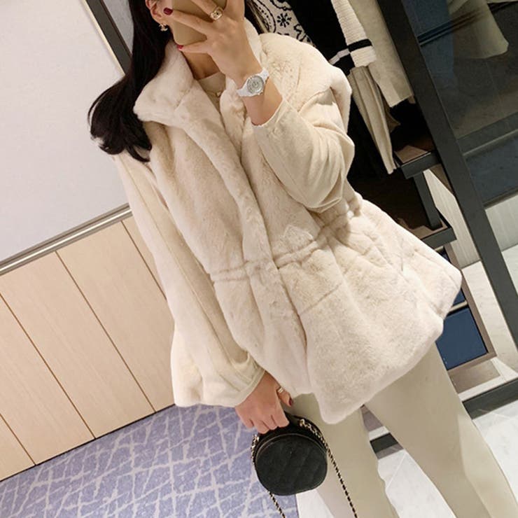 ペプラム ファージャケット ファーベスト[品番：DBLW0001745]｜Doux