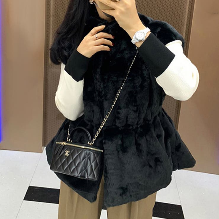 ペプラム ファージャケット ファーベスト[品番：DBLW0001745]｜Doux