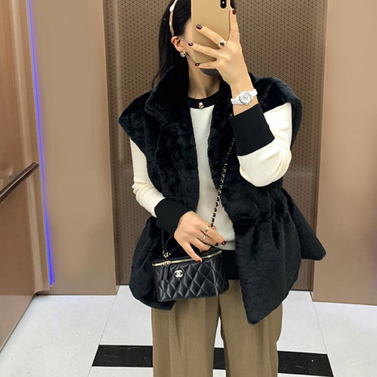 ペプラム ファージャケット ファーベスト[品番：DBLW0001745]｜Doux