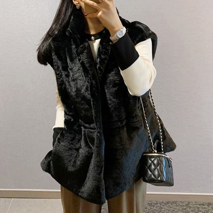 ペプラム ファージャケット ファーベスト[品番：DBLW0001745]｜Doux