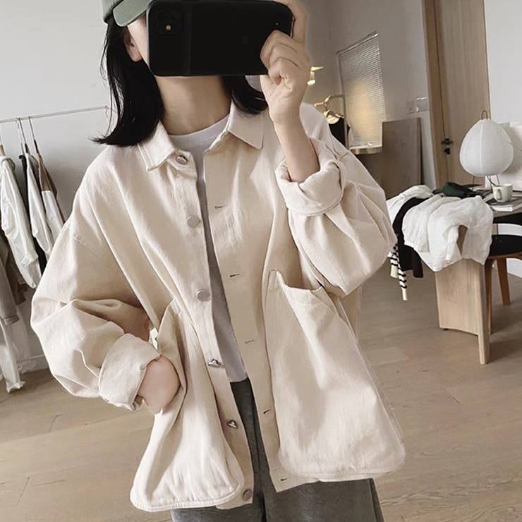 ベージュ | オーバーサイズシャツジャケット | Doux Belle 