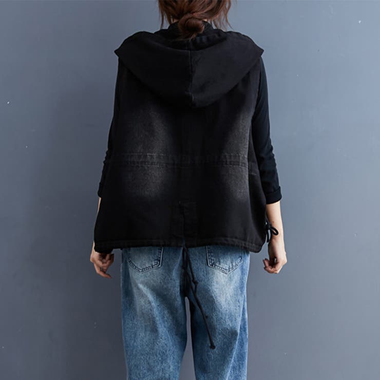 フード付きダブルボタンベスト | Doux Belle  | 詳細画像4 