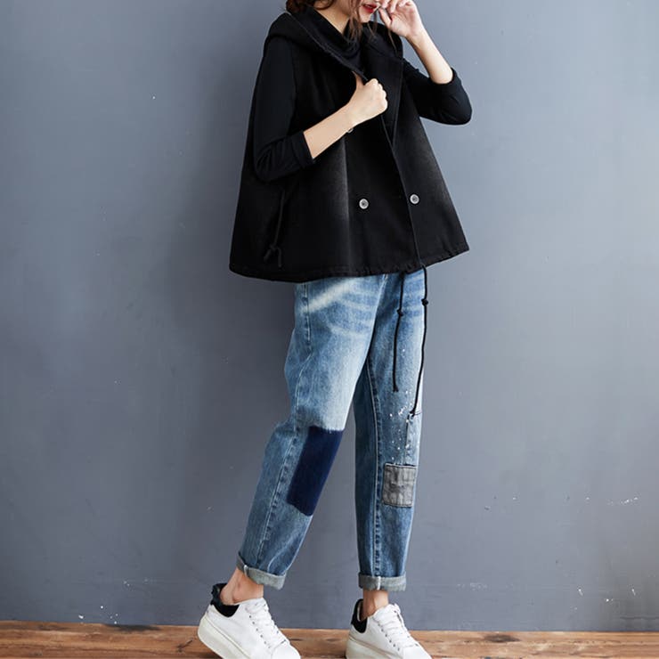 フード付きダブルボタンベスト | Doux Belle  | 詳細画像7 