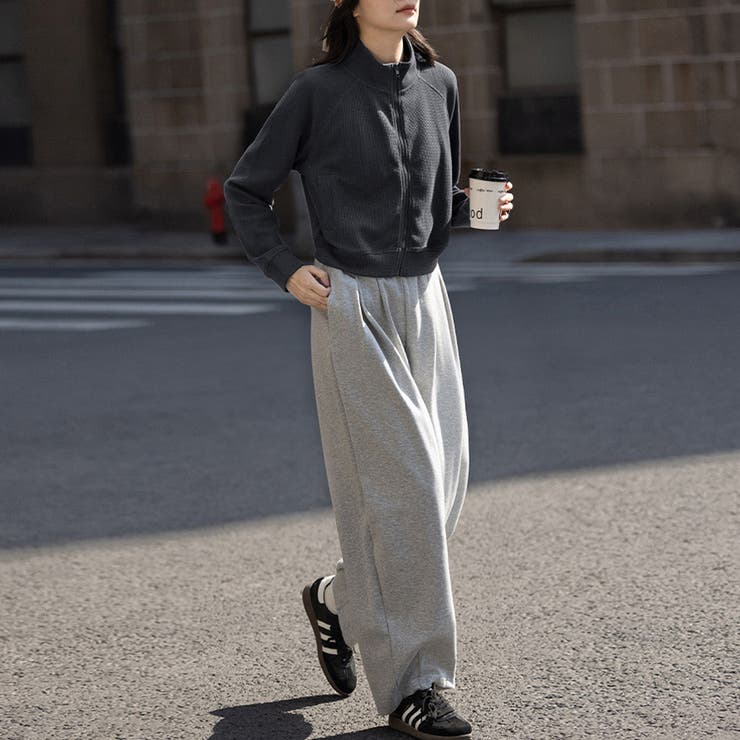 ワッフル素材ハイネックジップアップジャケット | Doux Belle  | 詳細画像15 