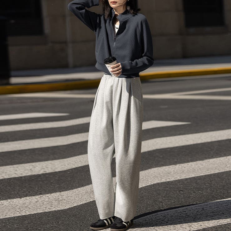 ワッフル素材ハイネックジップアップジャケット | Doux Belle  | 詳細画像16 