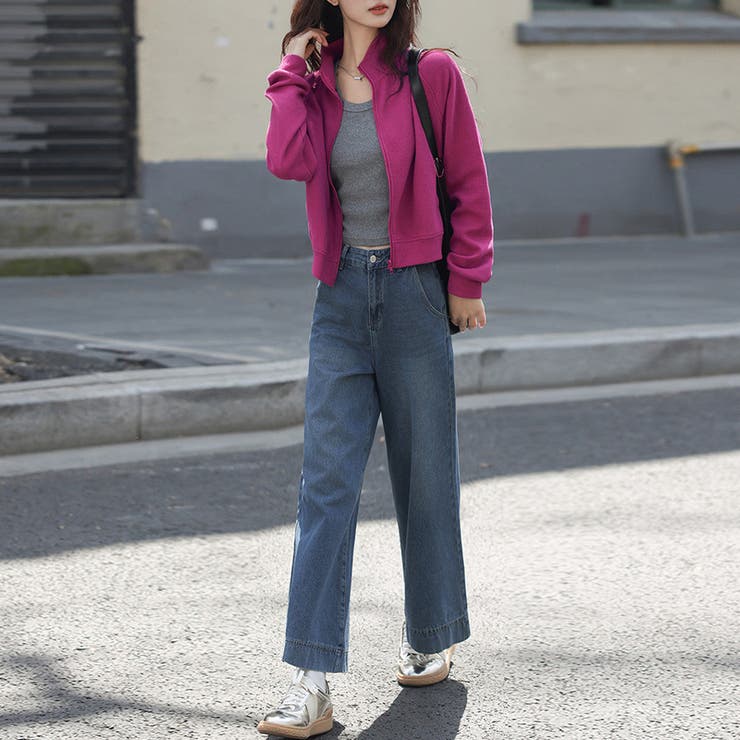 ワッフル素材ハイネックジップアップジャケット | Doux Belle  | 詳細画像5 