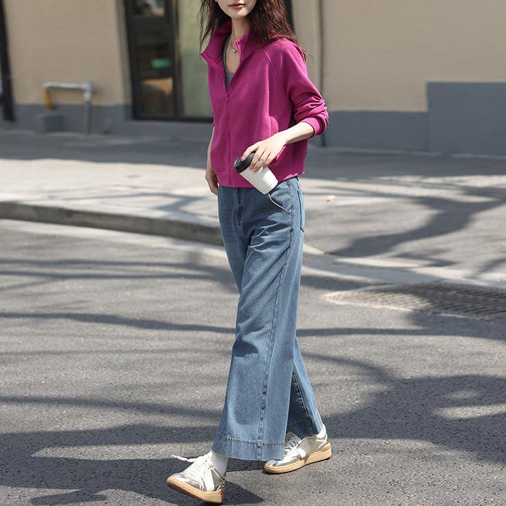 ワッフル素材ハイネックジップアップジャケット | Doux Belle  | 詳細画像6 