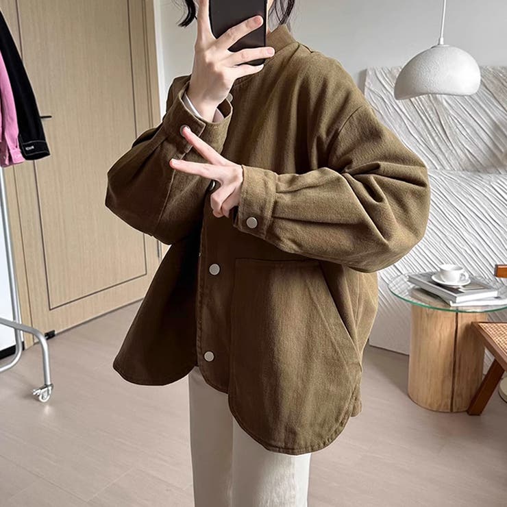 配色ボタンゆるシルエットライトジャケット | Doux Belle  | 詳細画像4 