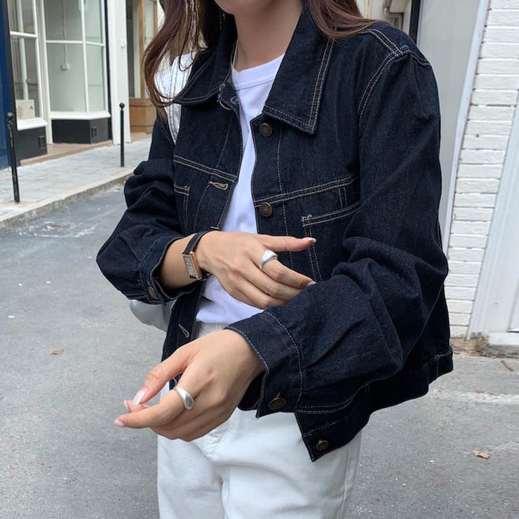 ステッチ入りクラシックデニムジャケット | Doux Belle  | 詳細画像2 