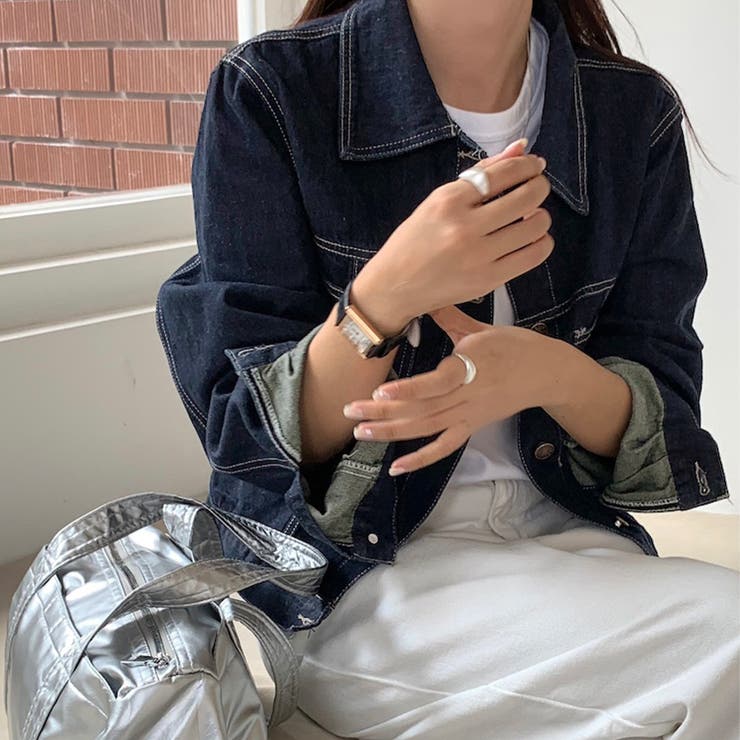 ステッチ入りクラシックデニムジャケット | Doux Belle  | 詳細画像4 