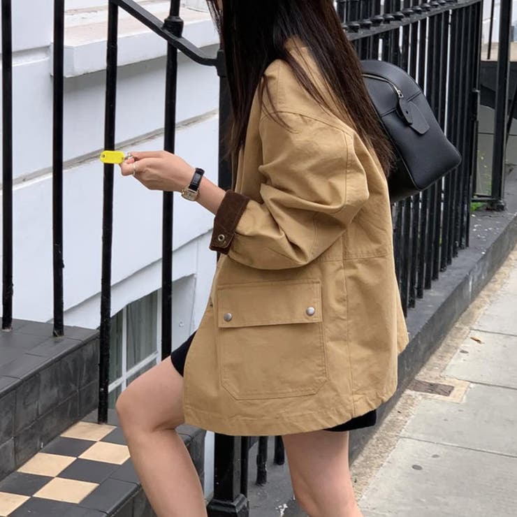 配色ステッチ入りカジュアルジャケット | Doux Belle  | 詳細画像11 