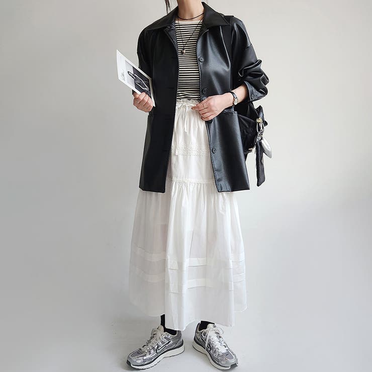 フェイクレザーシャツジャケット | Doux Belle  | 詳細画像3 