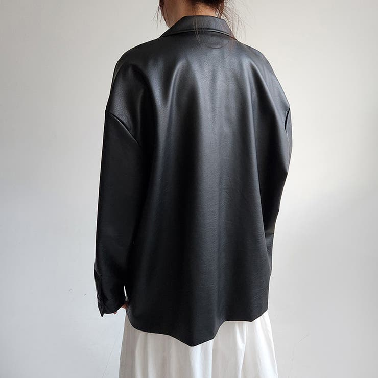 フェイクレザーシャツジャケット | Doux Belle  | 詳細画像6 
