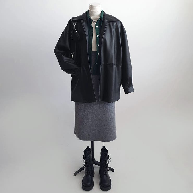 フェイクレザーシャツジャケット | Doux Belle  | 詳細画像7 