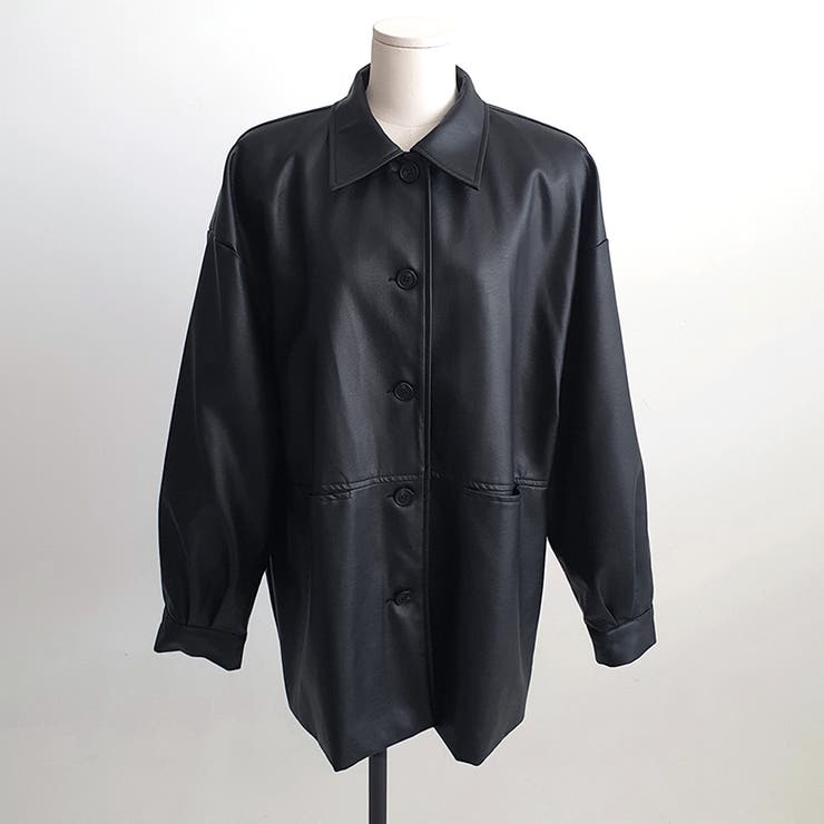 フェイクレザーシャツジャケット | Doux Belle  | 詳細画像8 