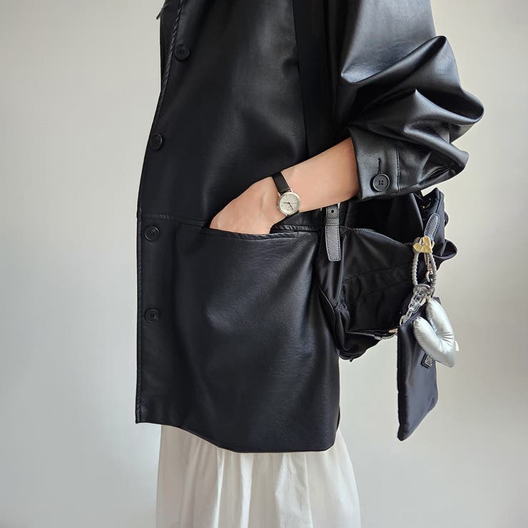 フェイクレザーシャツジャケット | Doux Belle  | 詳細画像9 