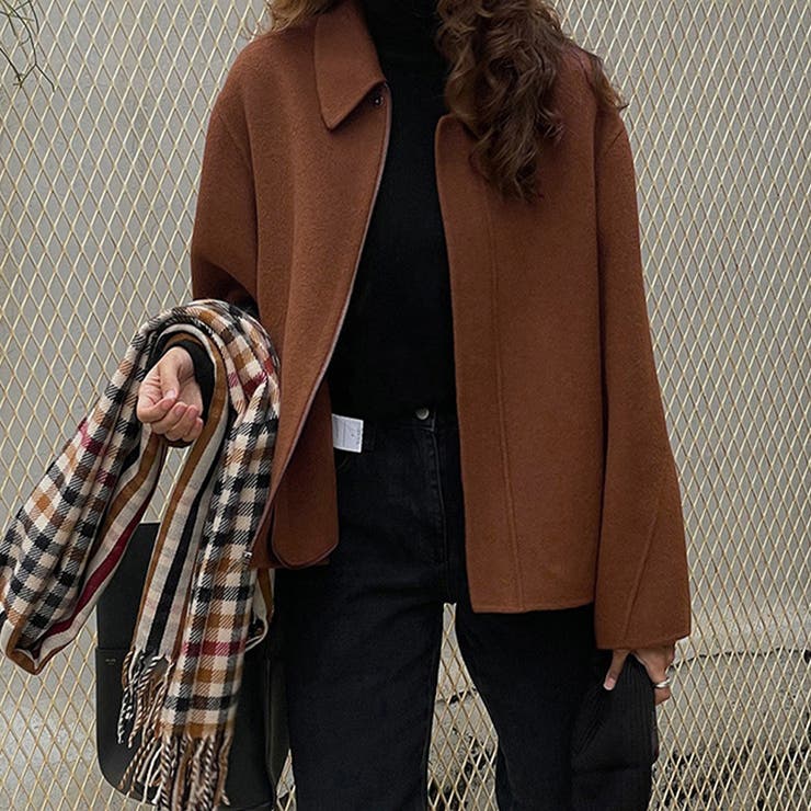 ウール調ワイドカラーショートジャケット | Doux Belle  | 詳細画像11 