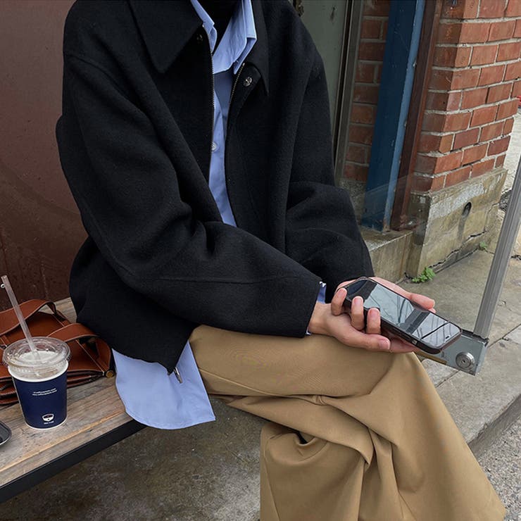 ウール調ワイドカラーショートジャケット | Doux Belle  | 詳細画像15 