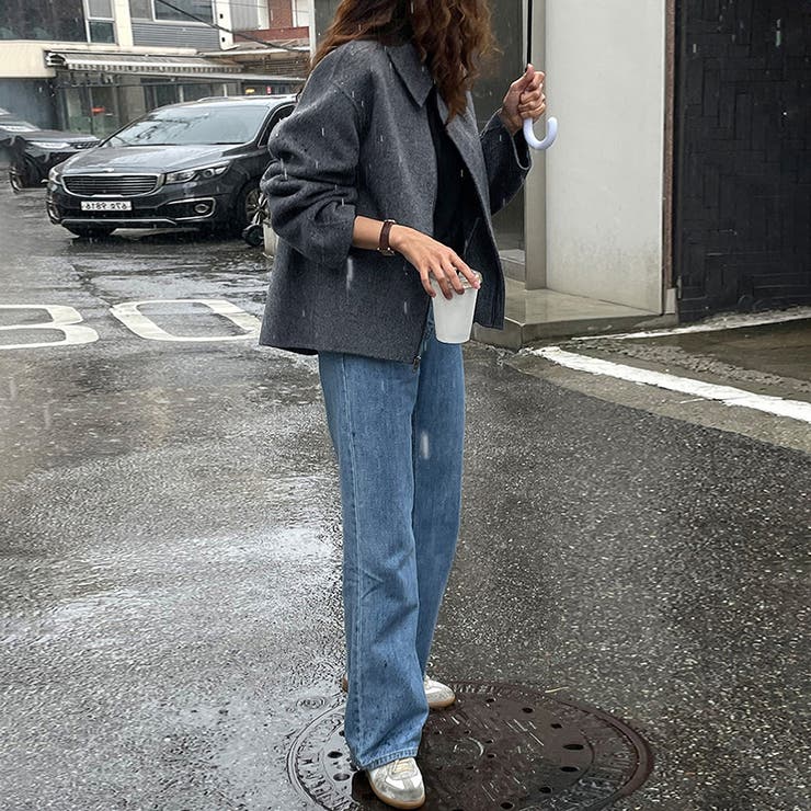 ウール調ワイドカラーショートジャケット | Doux Belle  | 詳細画像6 